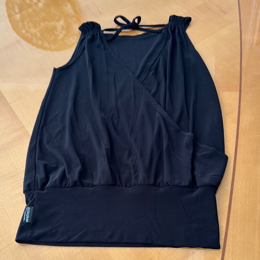 Elegant Black Sleeveless   Fashion dance Top size 44
